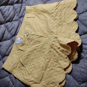 Crown & Ivy Yellow Textured Shorts